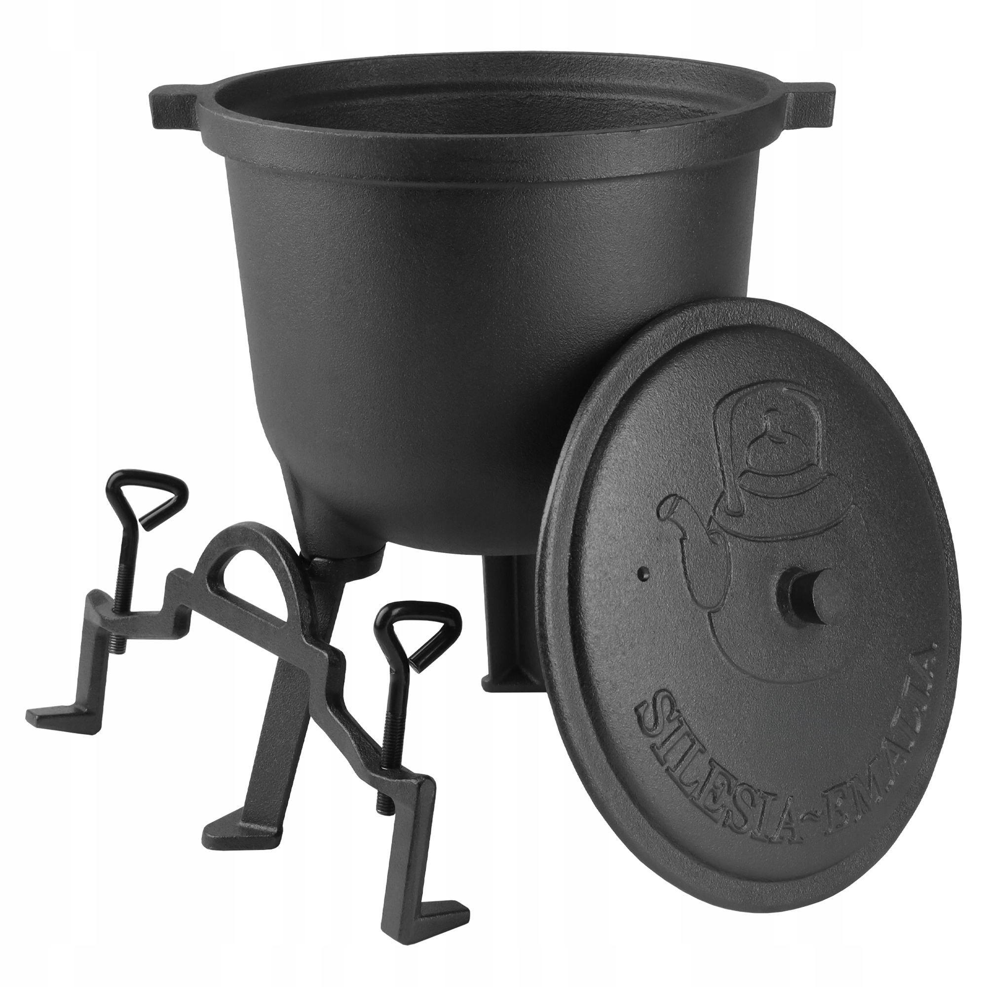 Kociołek żeliwny garnek myśliwski węgierski 8L Ognisko Stojący Premium