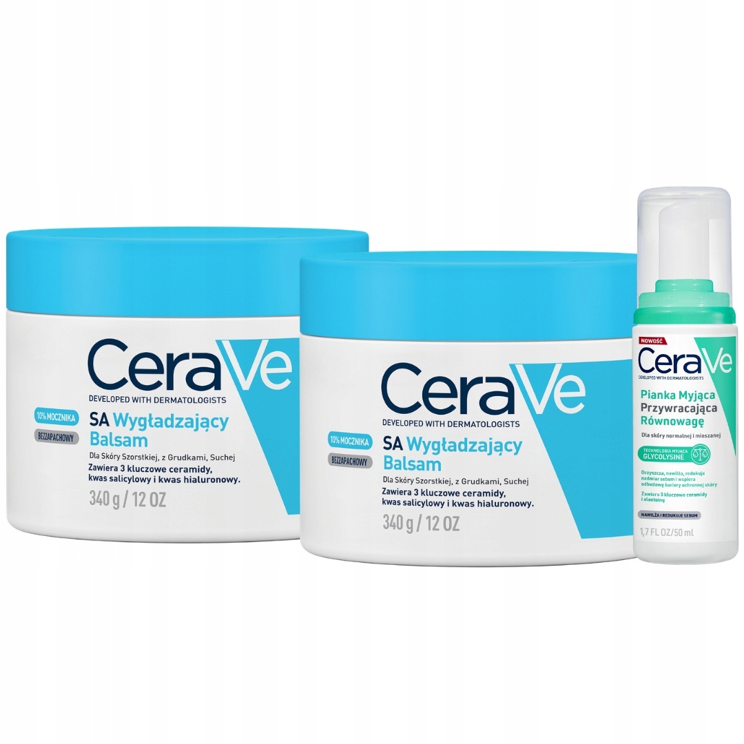 CeraVe Sa Balsam Wygładzający Dla Skóry Szorstkiej z grudkami 340g 2PAK