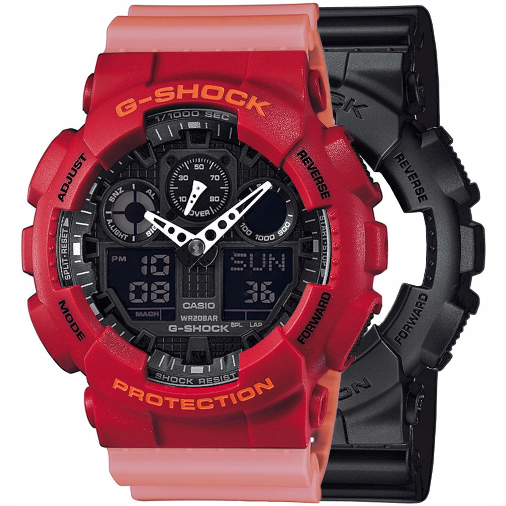 Sada G-shock GA-100-1A1ER Červená Růžová