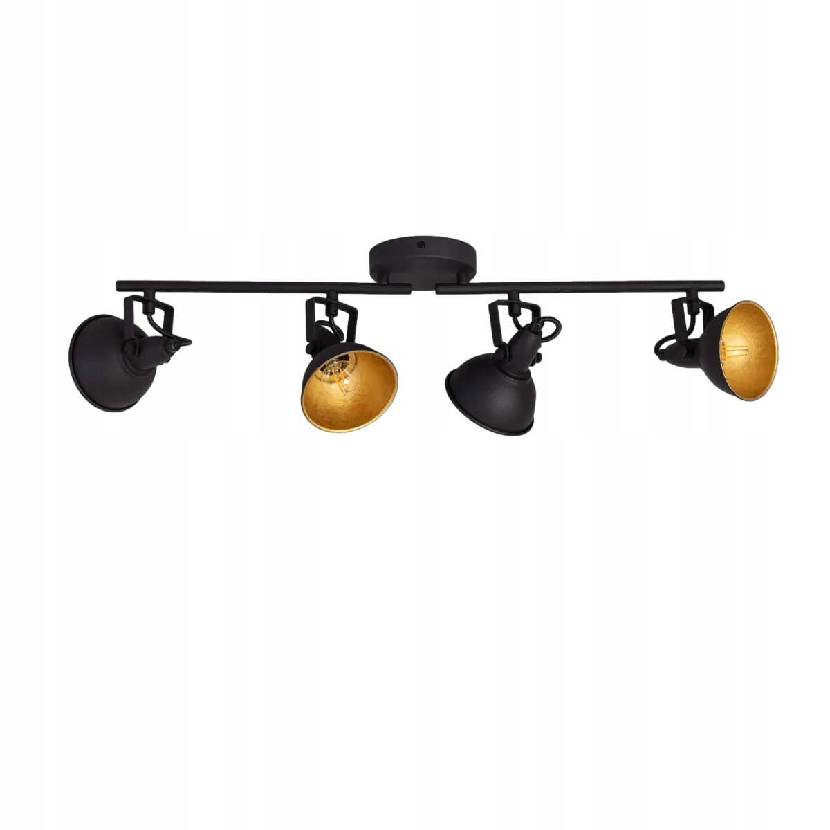 Retro stropná lampa loft čierna zlatá, 4 nastaviteľné reflektory Abruzzo