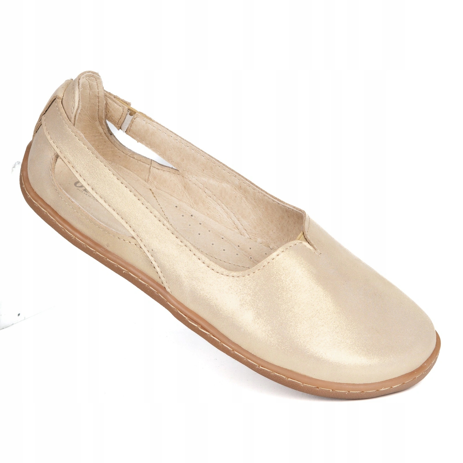 Dámské barefoot baleríny na široké chodidlo kožené Flow zlaté 42