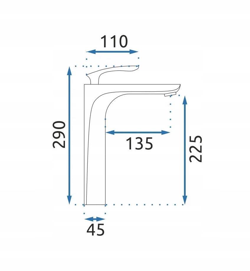 Bateria umywalkowa Czarno Złota Orbit Wysoka Rea Marka Rea