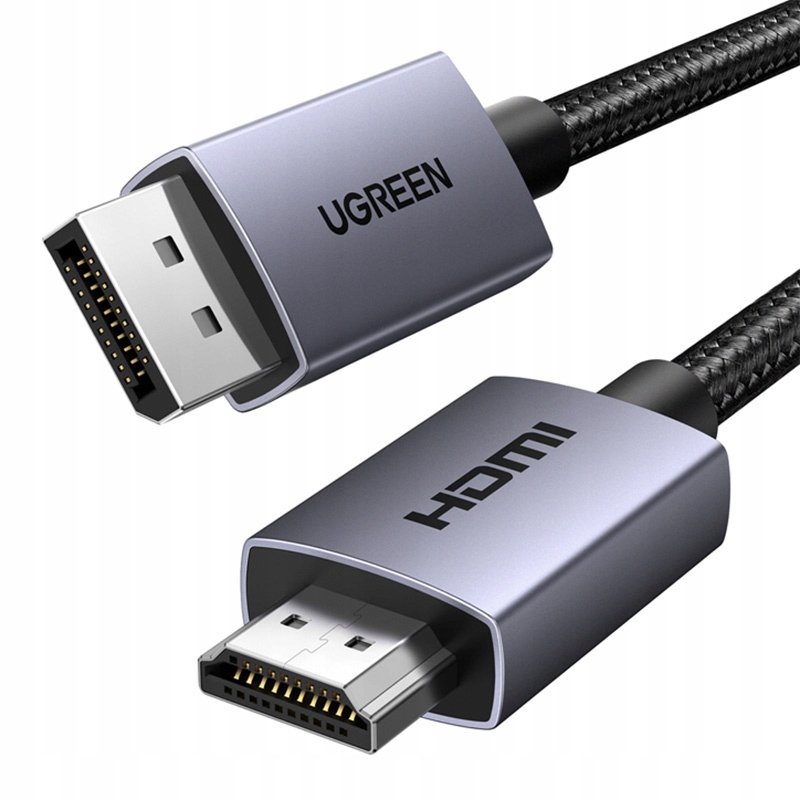 Ugreen DP123 Kabel DisplayPort Do HDMI 3m 4K 30Hz HDR Nylonowy Do PC i TV