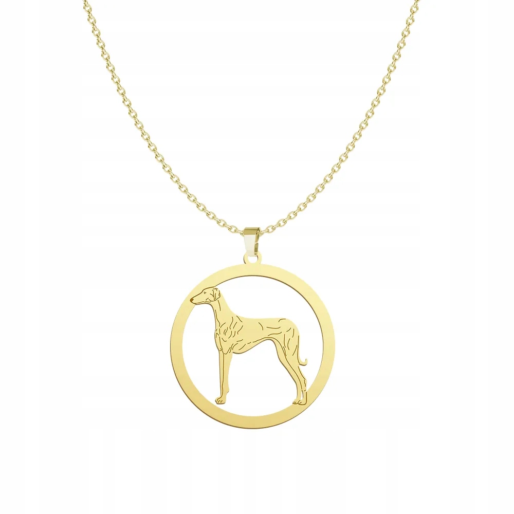 Zlatý náhrdelník s africkým chrtem se psem 925 Šperky Dárek Gravírování Bonus