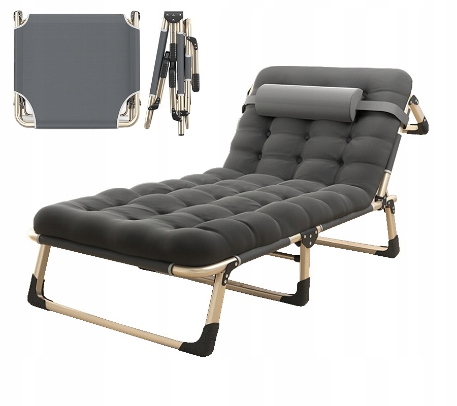 Skládací turistická polní postel 190 x 75 cm široká s matrací