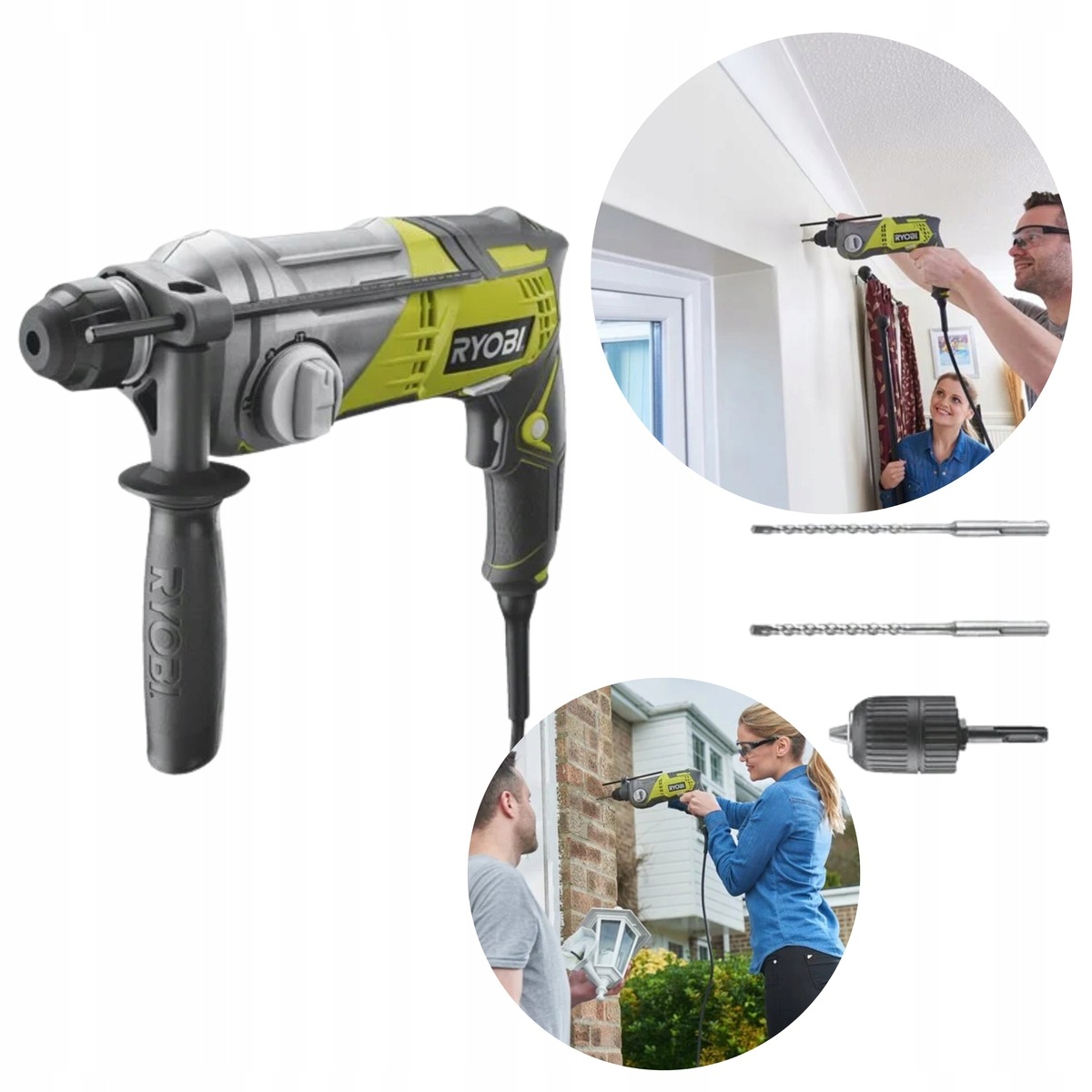 Ryobi 5133002499 RSDS680KA2 Młotowiertarka Sds-plus 680W 2,1J Młot Kombi