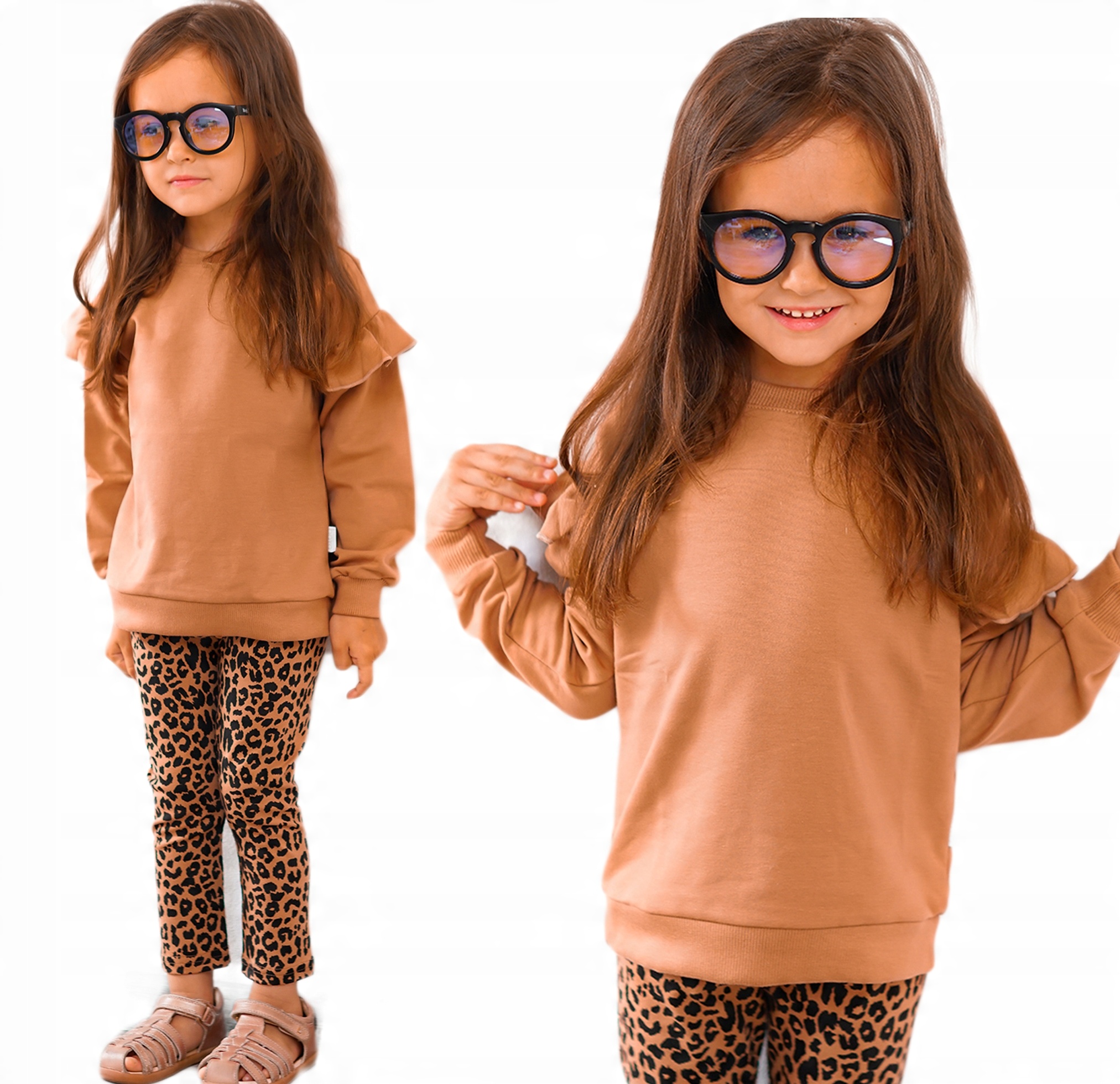 

Bluza z falbanką Happy 104 Orzechowy Baya