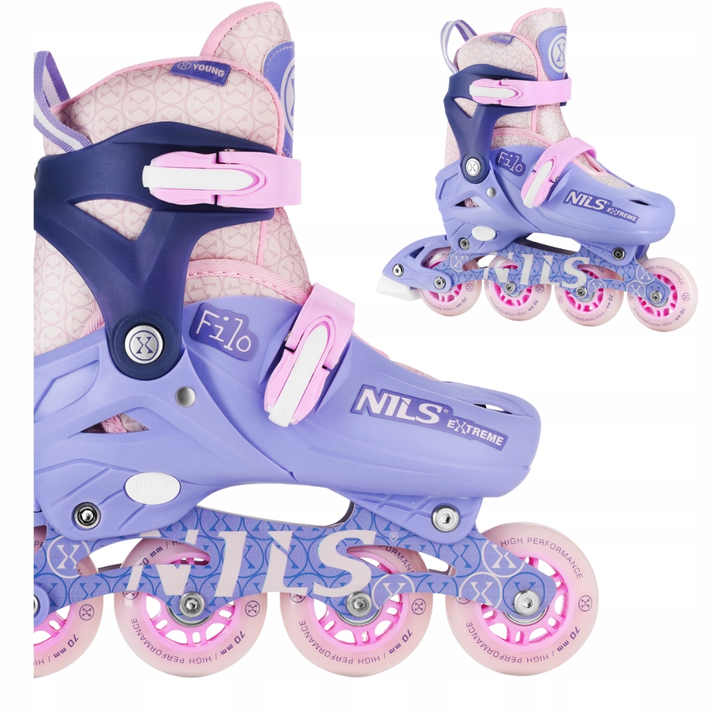 Rolki Z Regulacją Łyżworolki Rekreacyjne Dla Dziewczynki Fioletowe 30-33