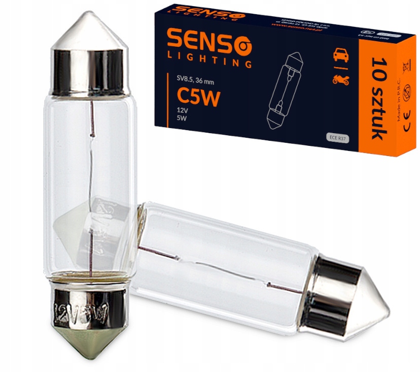 Żarówka Senso C5W 12V 5W 36mm SV8.5 Rurka Rurkowa