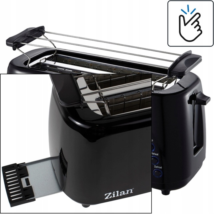 TOSTER OPIEKACZ 4 TOSTY XXL CZARNY 1400W Model Bread Toaster