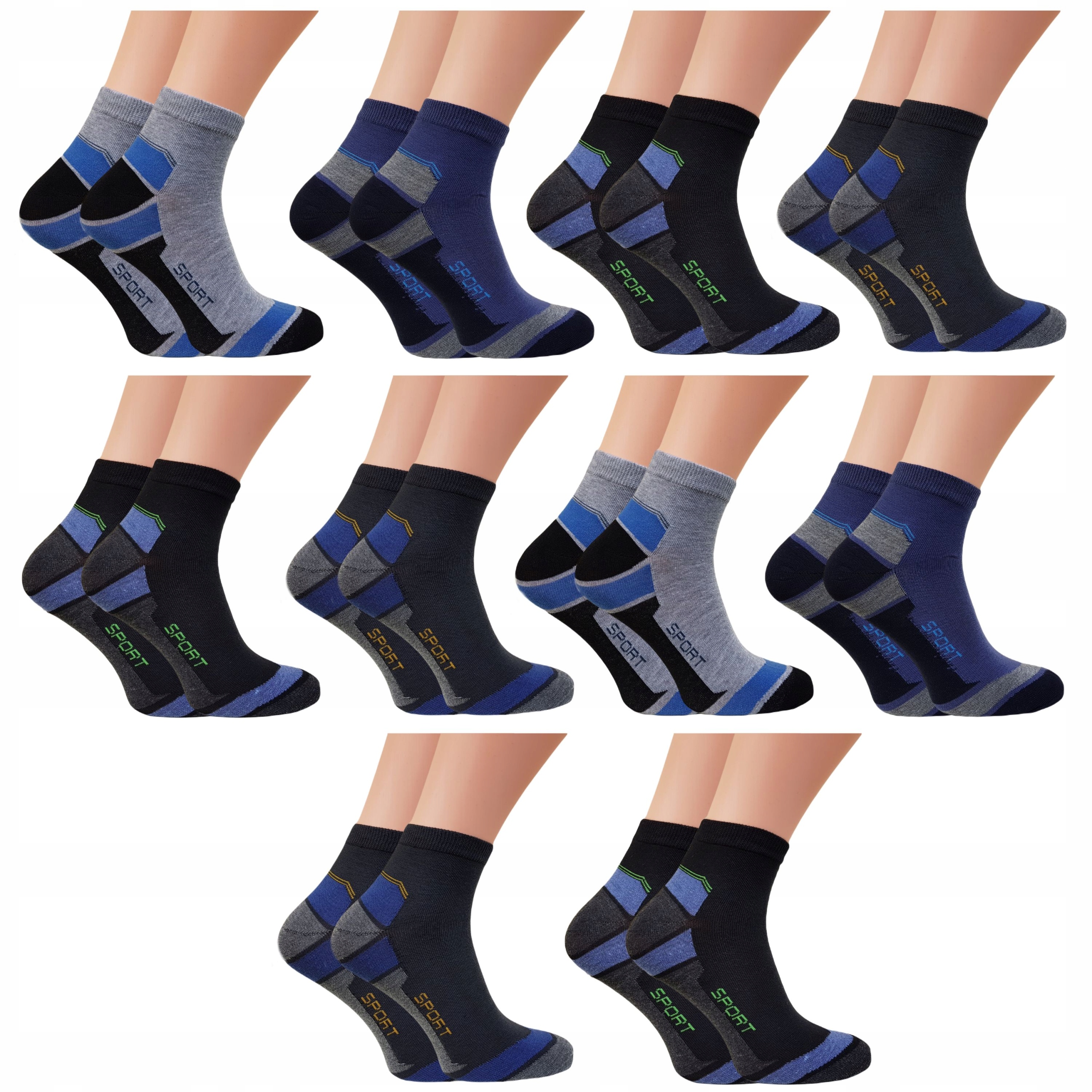 

10x Męskie Skarpety Bawełniane Skarpetki Sportowe