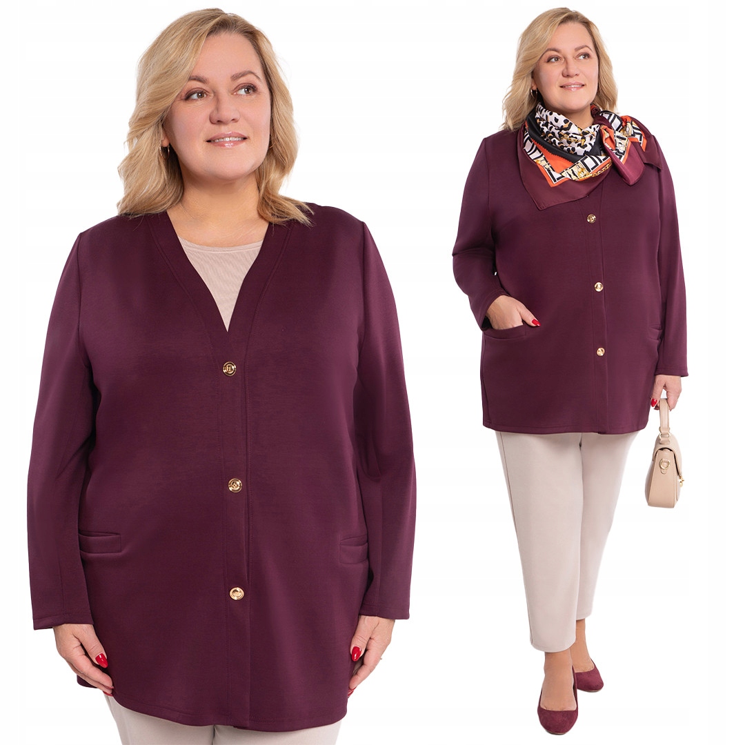 Bordový svetr se zlatými knoflíky 62