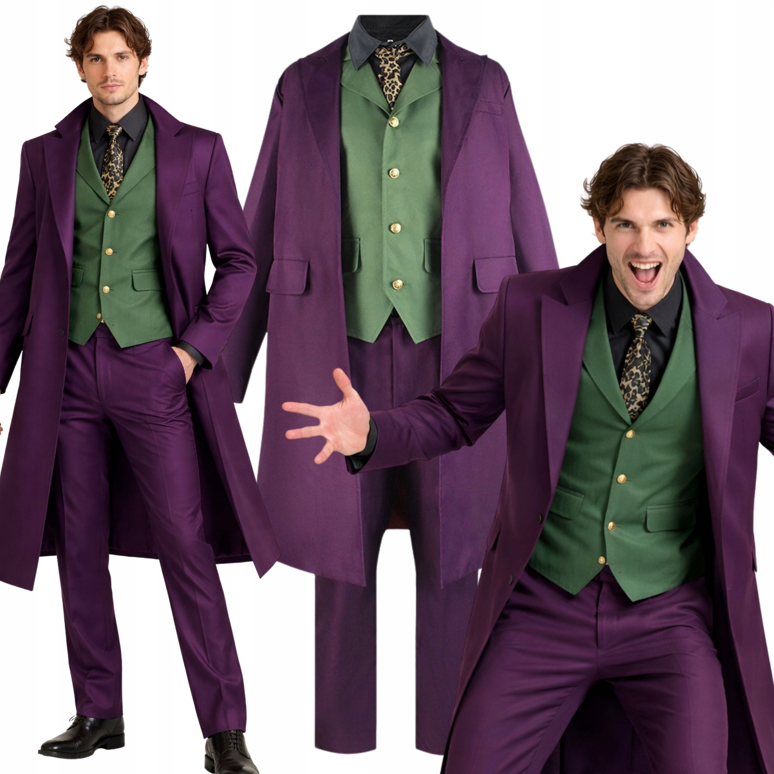 Kostým Jokera Kostým Joker Zlý Klaun Šašek Cosplay Oblek M L 170 176