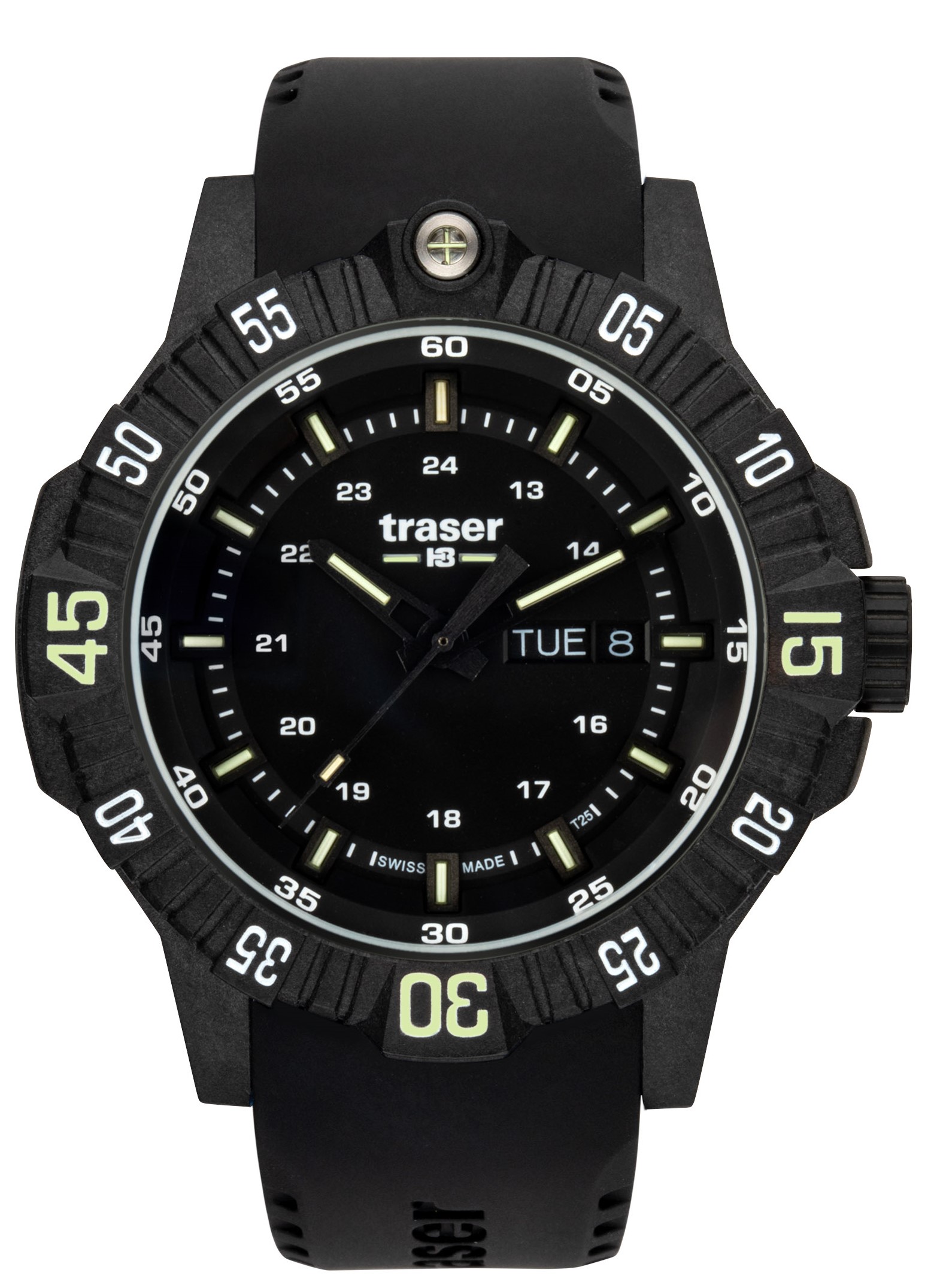 Nový Originální Pánské Hodinky Traser TS-110723 černý P99+gravírování box