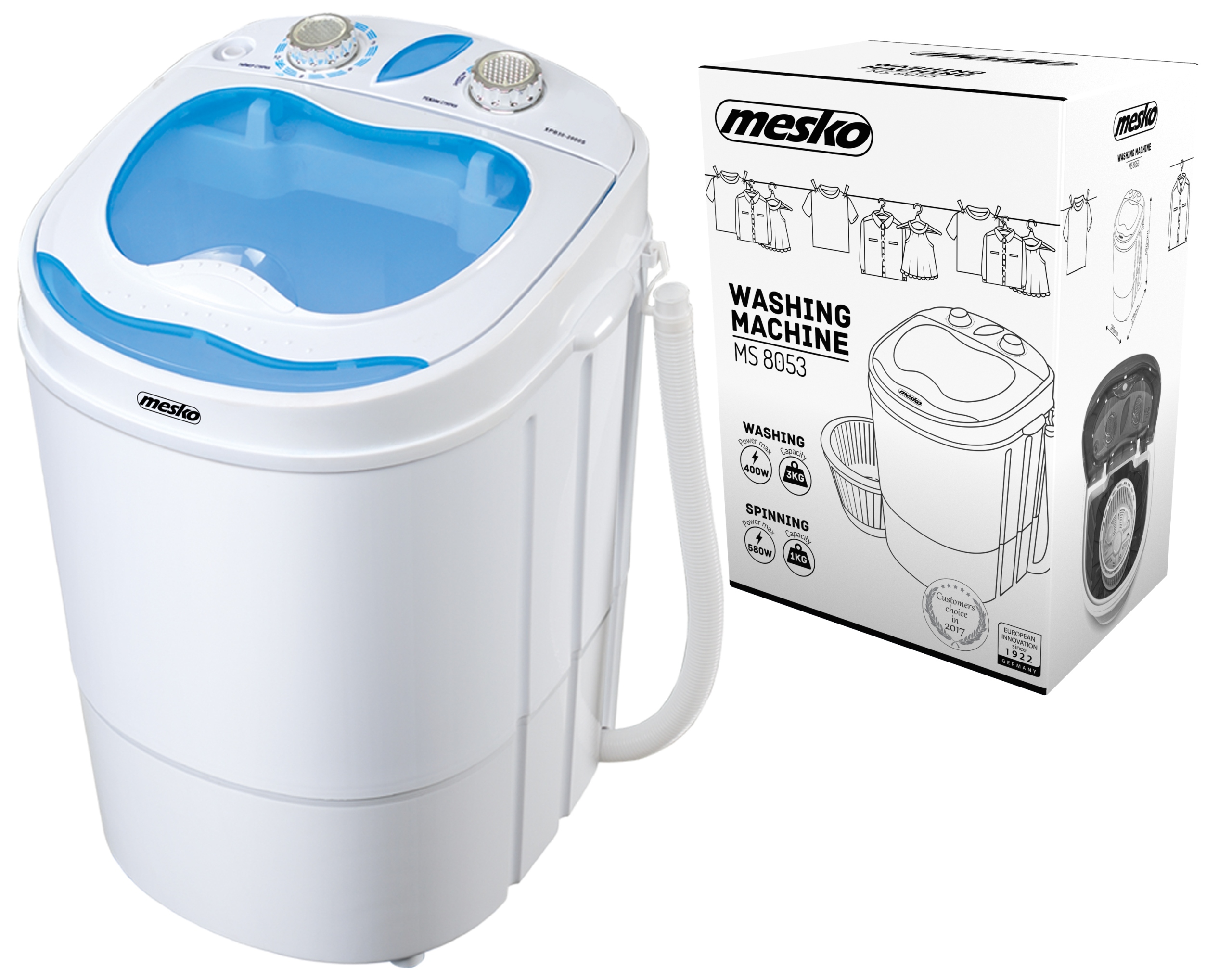 Pračka Odstředivka 2v1 Přenosná Turistická Náplň 3kg Lehká Úsporná Mesko