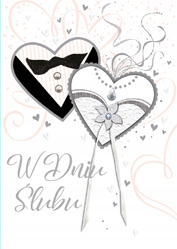

Kartki ślubne zdobione ręcznie 3D GM439