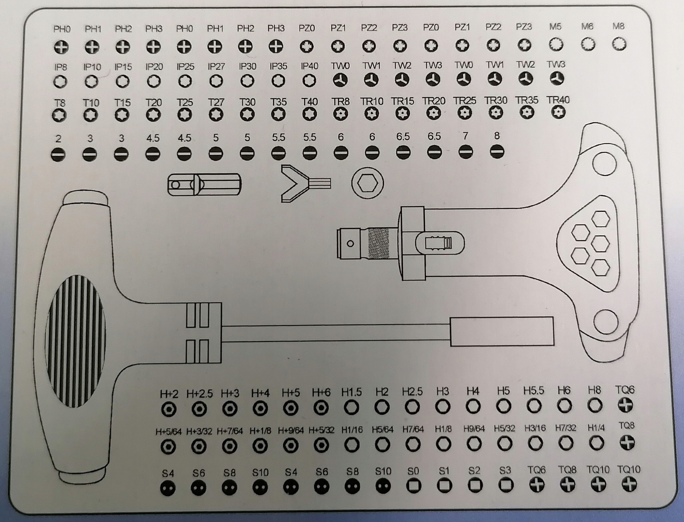 Биты 147 cz Torx HEX pH Pz Ratchet отвертка