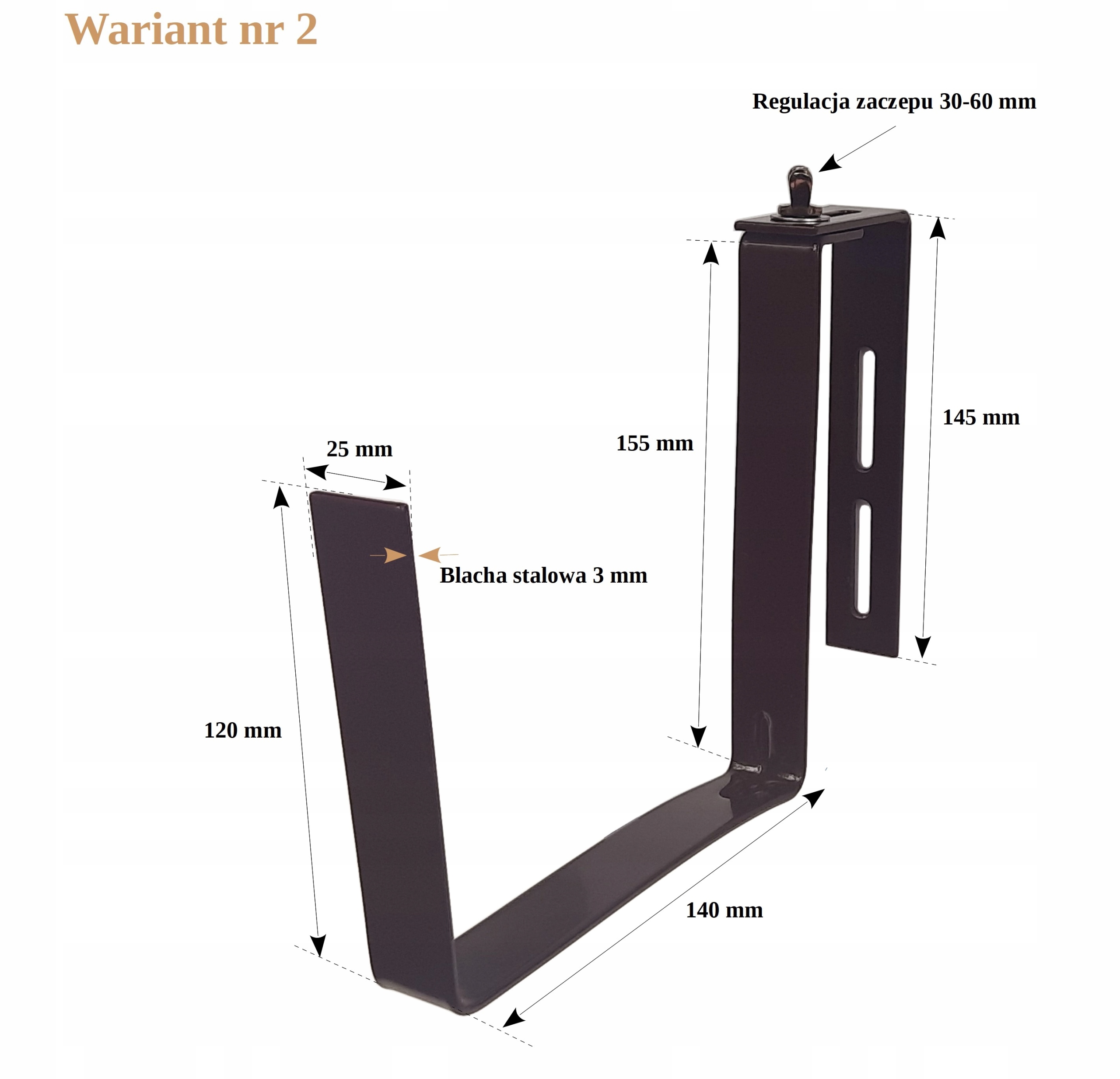 Uchwyt wieszak na doniczkę balkonową na balustradę Marka Metalstyl