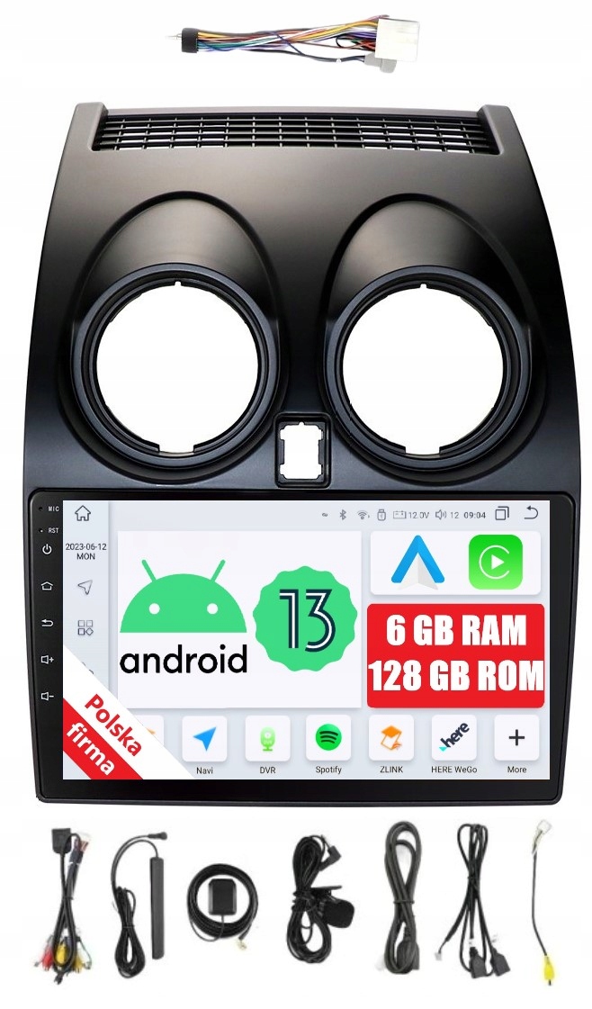 Navigácia Rádio 2DIN Android Nissan Qashqai 6/128 Gb Dsp Carplay Lte