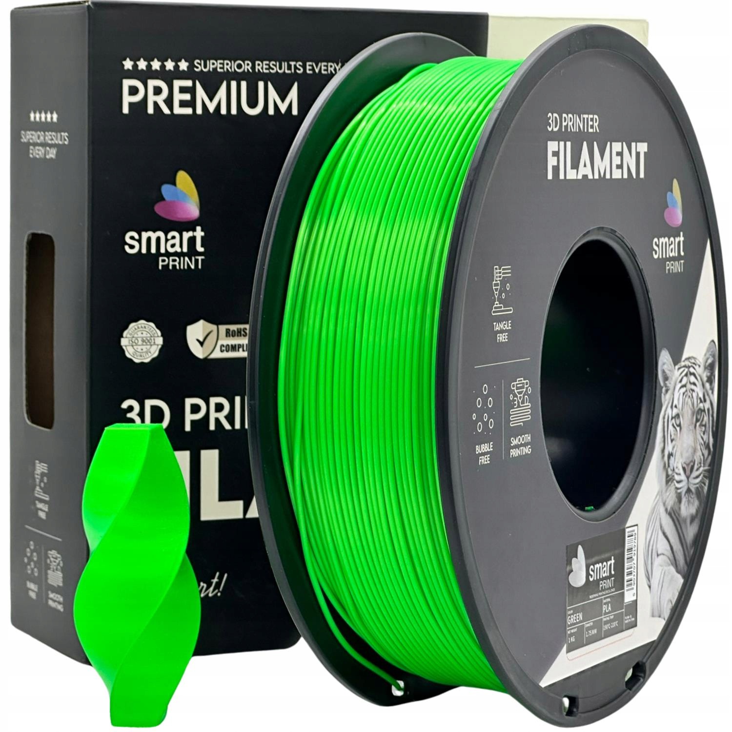 2 x Filament Pla Green 1,75mm 1kg zielony klasyczny Smart Print 3D