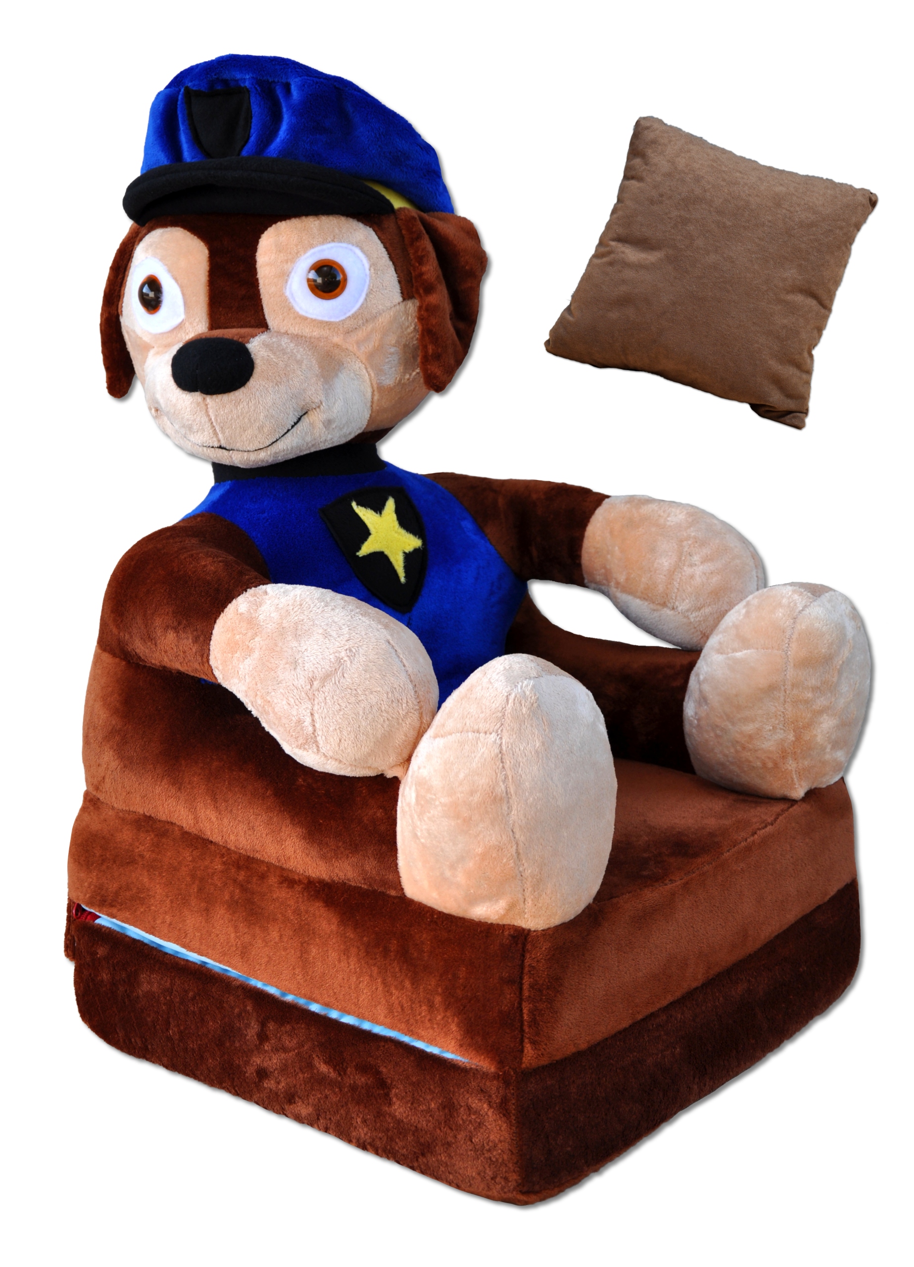 FOTEL DLA DZIECI ROZKŁADANY FOTELIK PLUSZOWY PUFA