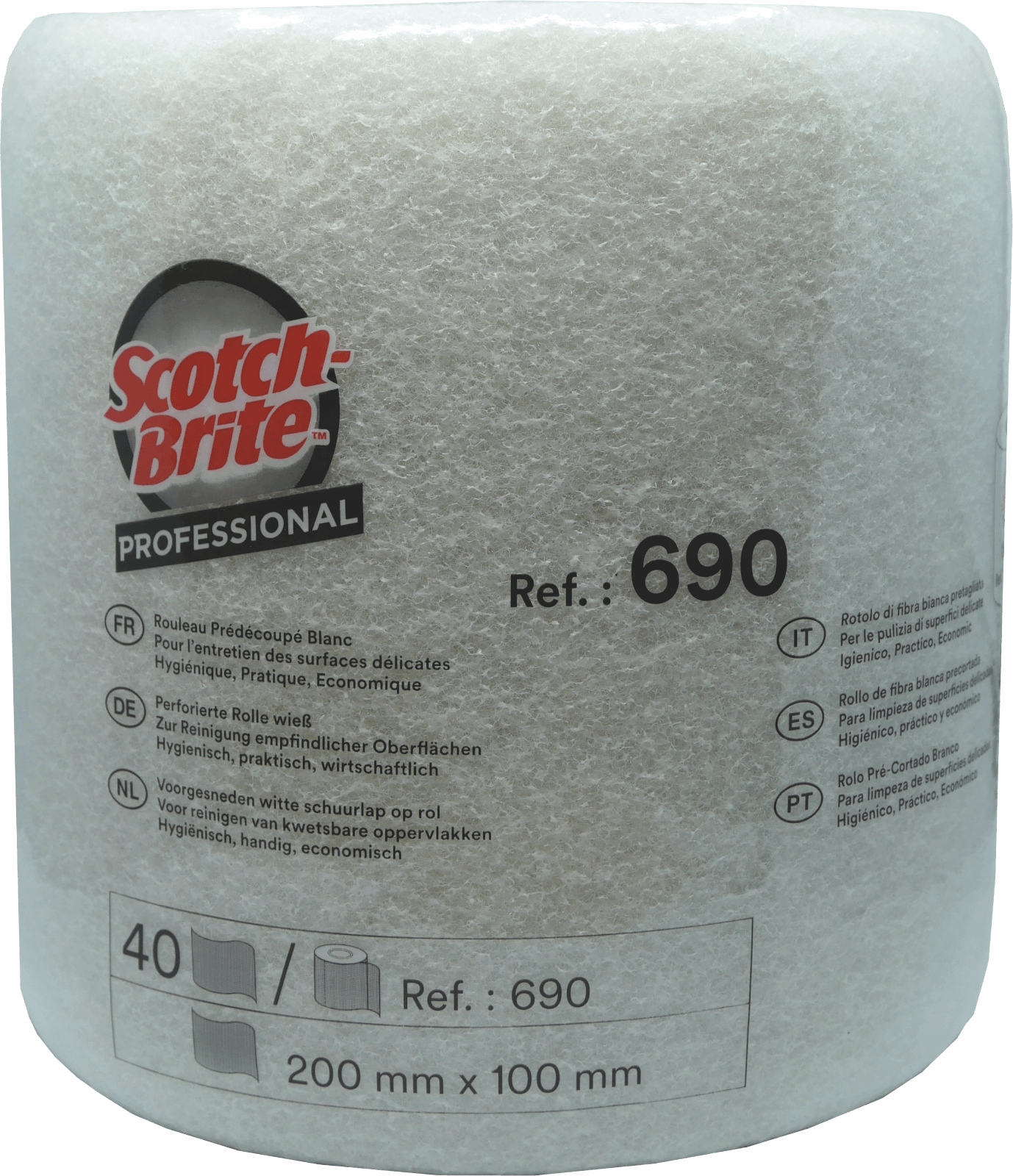 3M Włóknina Scotch-brite 690 Biała 200 mm x 4 m