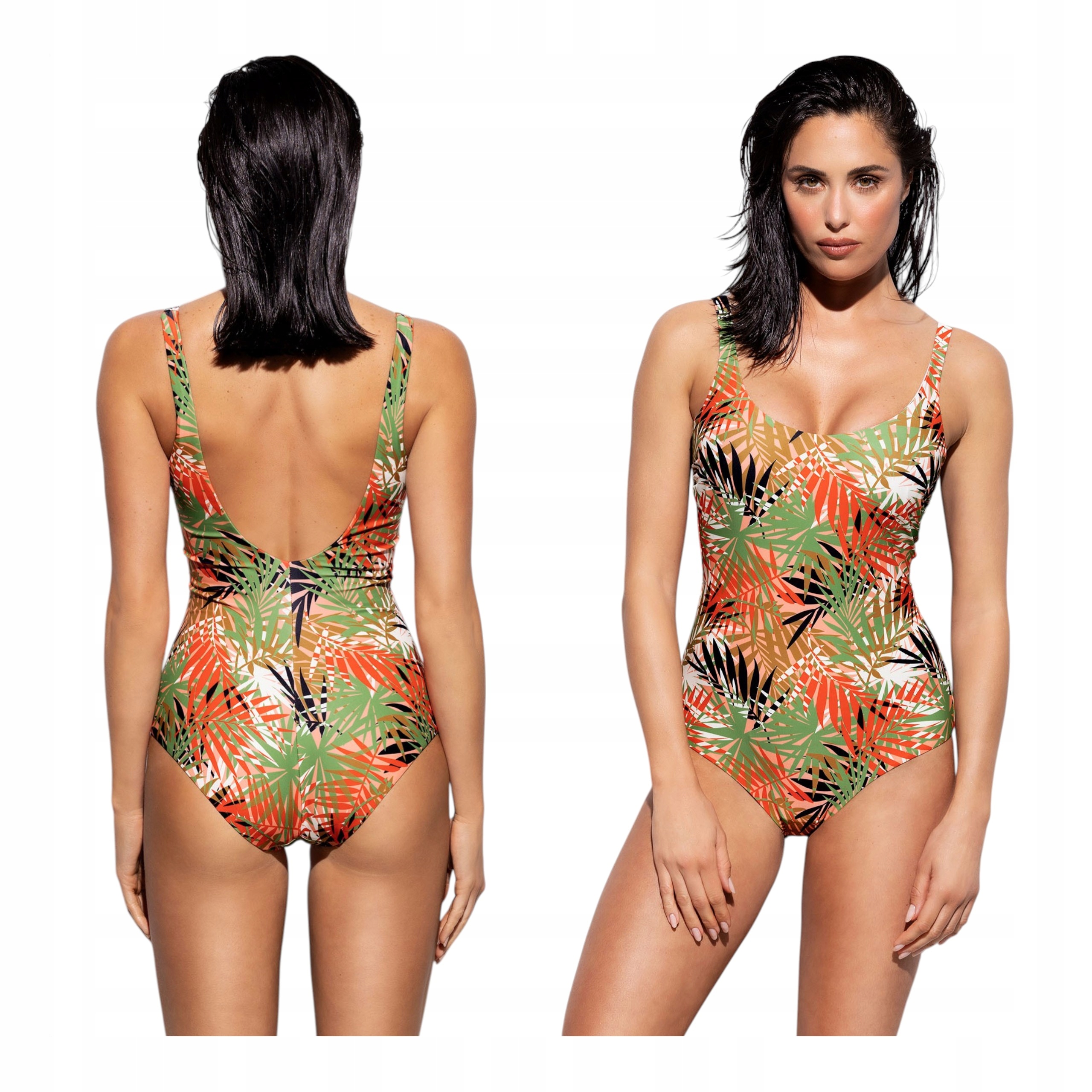 Jednodílné plavky s kosticemi 85D Verde Veronica