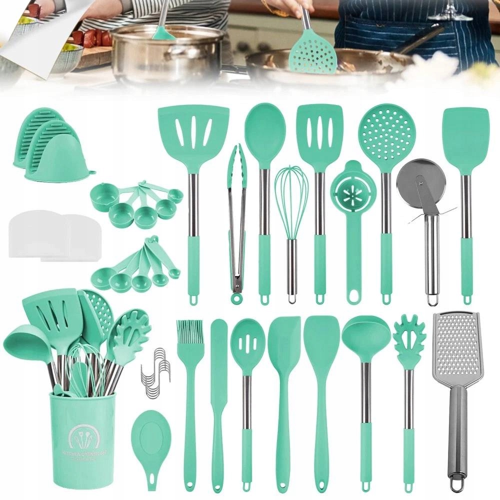 Sada Kuchyňského Náčiní Silikonové Nepřilnavé Kuchyňské Náčiní 45 Ks