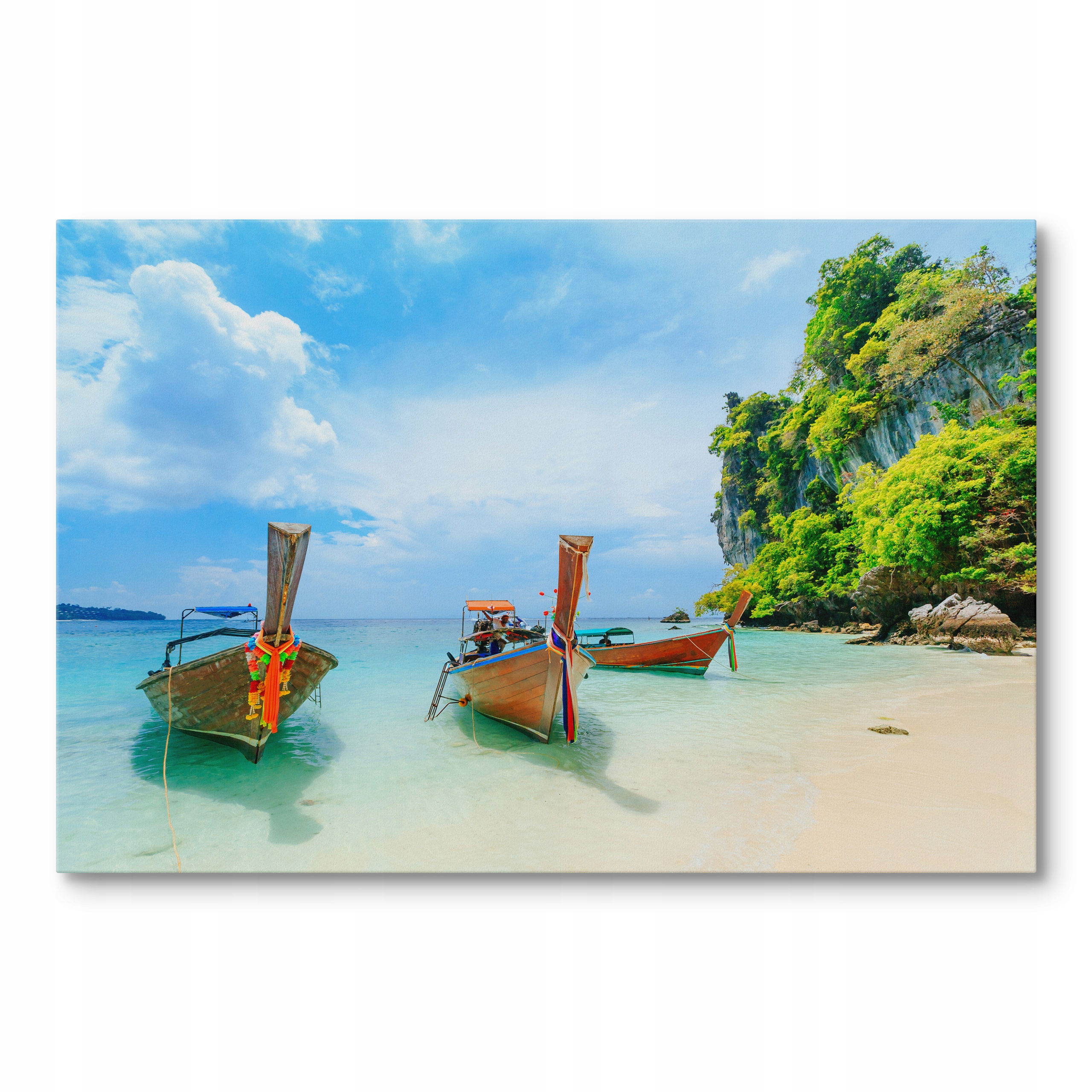 Obraz na plátně Lodě Na Pláži Phuket Thajsko 90 x 60 cm