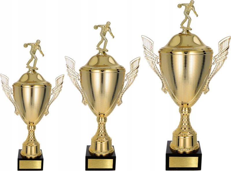 Krásný komplet pohárů Bowling Kruhy 45-39-34 cm cedulky Bonus