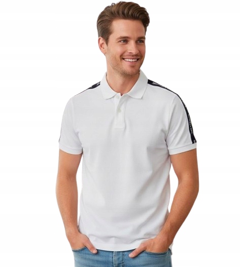 tričko Polo Abercrombie&Fitch Hollister tričko M bílá