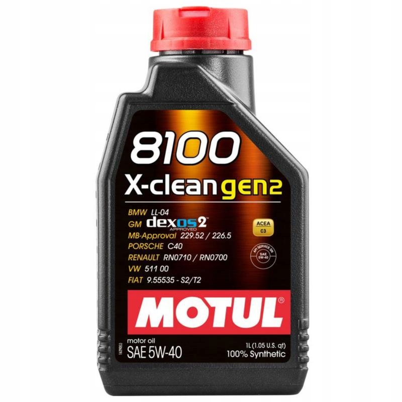 

Motul 8100 X-Clean 5w40 gen2 1L Api Sn, Acea C3