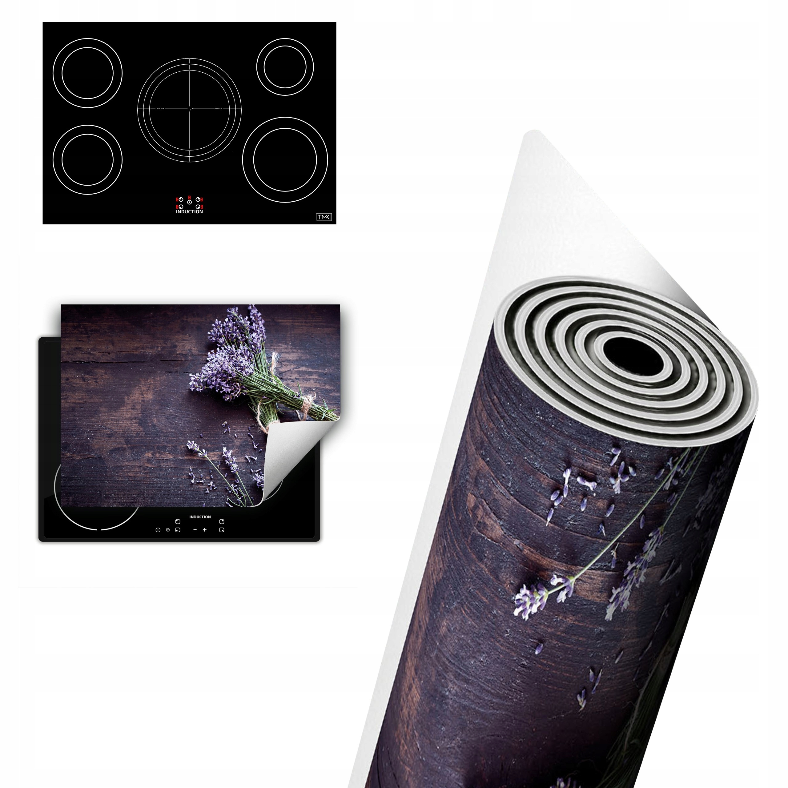 Vinylová Ochrana Na Indukci Deska 80x52 levandule dřevo
