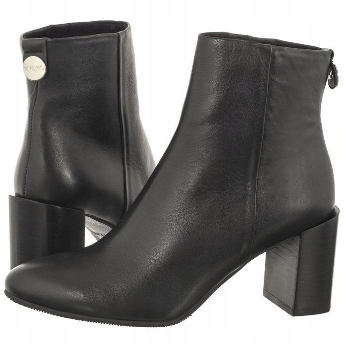 Buty Damskie Botki na Słupku Ryłko Czarne 7PY33_T4