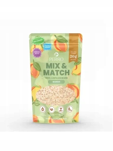 5 x Perro MIX & Match Přírodní lyofilizované pamlsky pro psa Mango 20 g