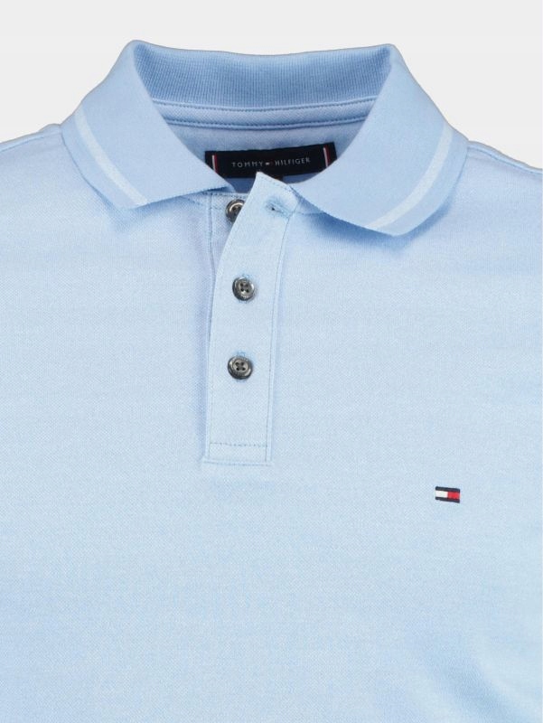 Koszulka polo męska slim fit TOMMY HILFIGER niebieska M Wzór dominujący bez wzoru