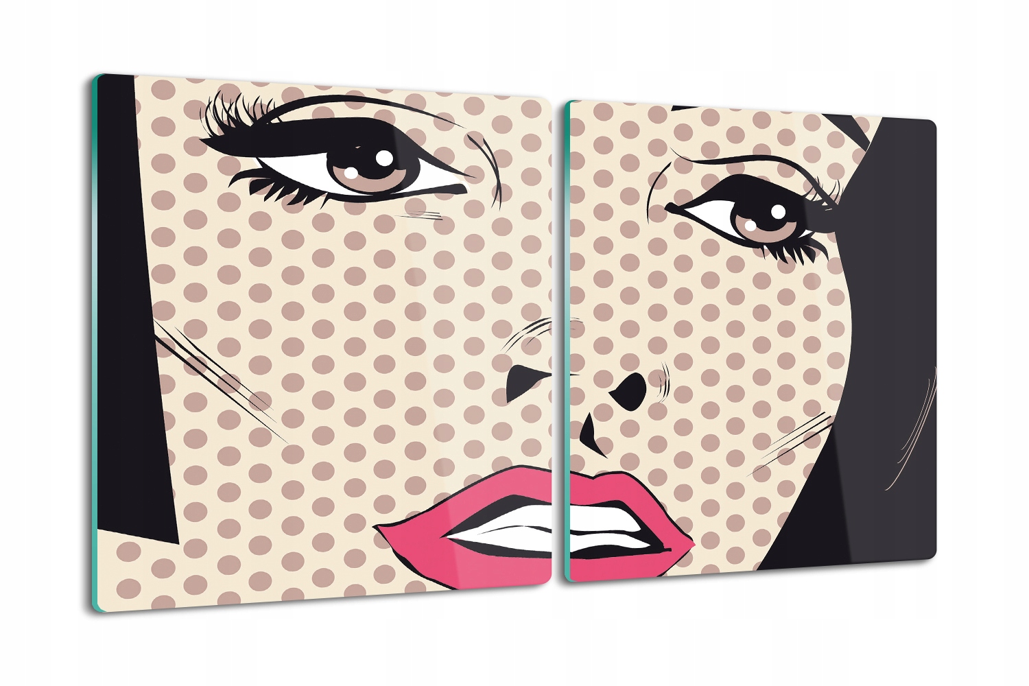 Pevná kuchyňská krájecí deska z tvrzeného skla 2x40x52 Žena ve stylu pop art
