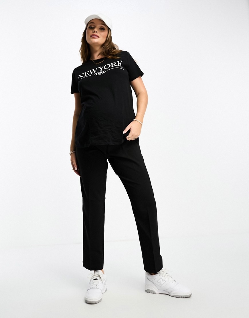 DESIGNex Czarne spodnie cygaretki slim S Rozmiar S