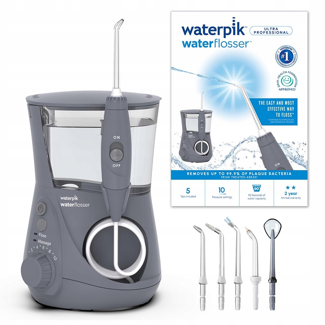 WATERPIK Ultra Professional Irygator Do Zębów 7 Końcówek Szary WP-667EU — miniatura 2