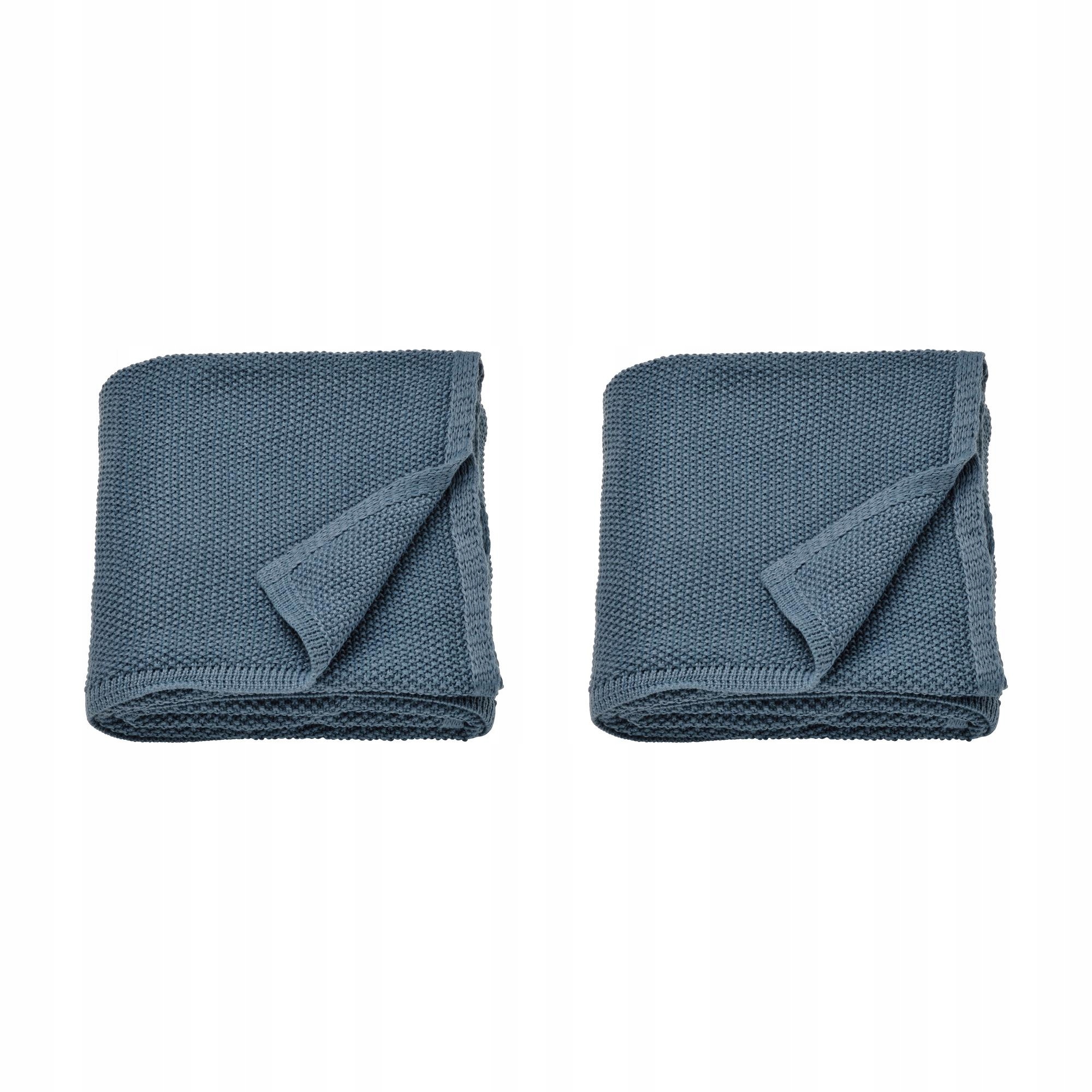 2 ks pléd Humlemott modrošedý 130 x 170 cm recyklovaný