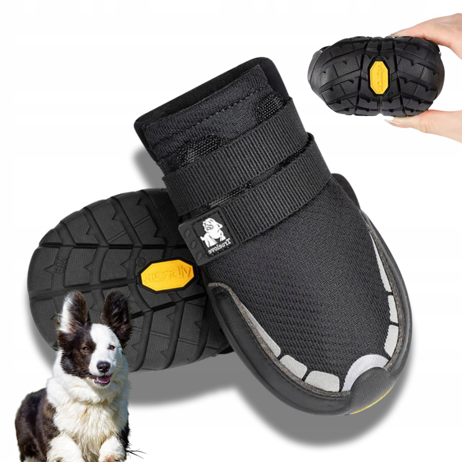 Profesionální Ochranné Boty pro psa Truelove On Track Vibram Černé S