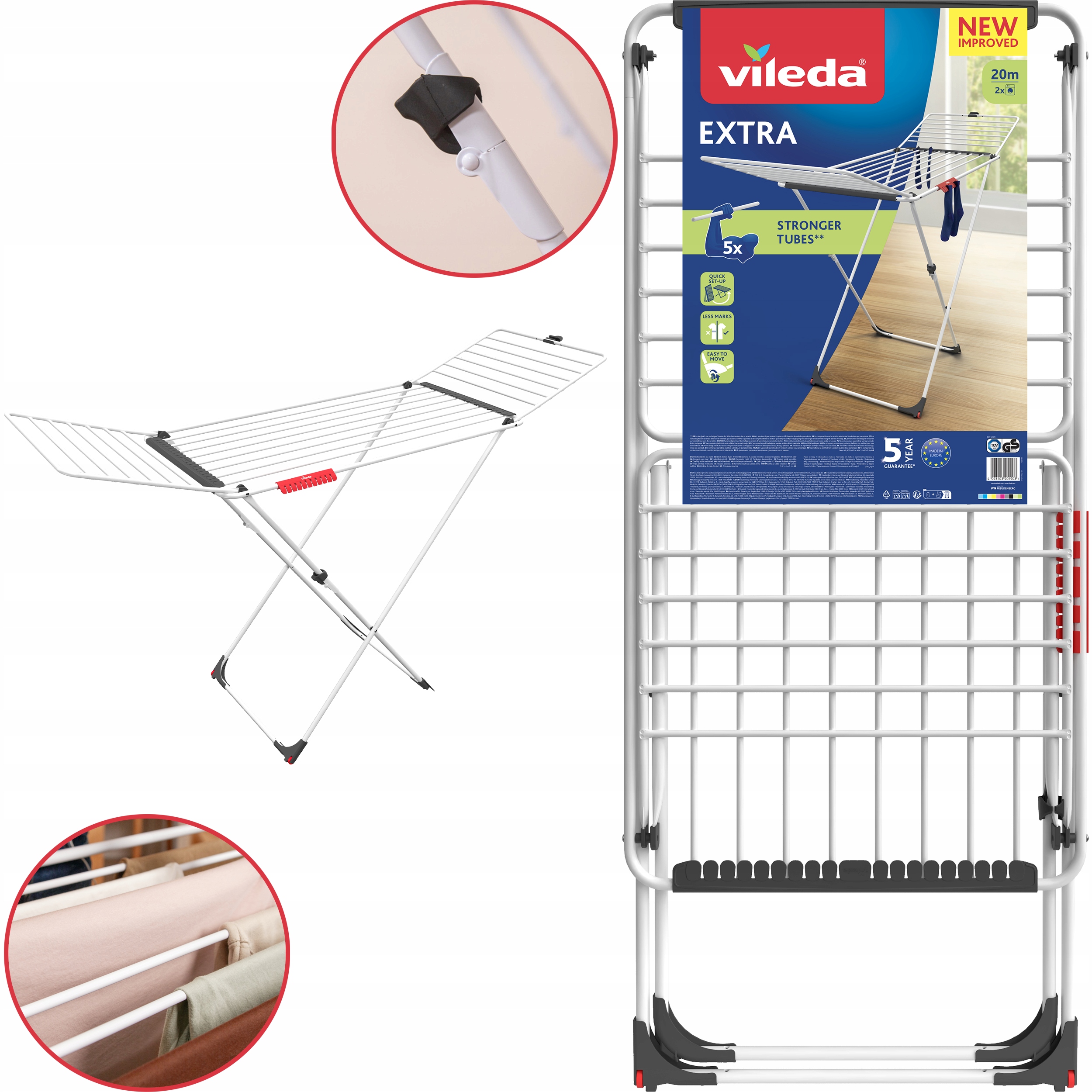 Suszarka Na Ubrania Pranie Vileda Extra X-leg 20M Nowa Formuła Linki XL