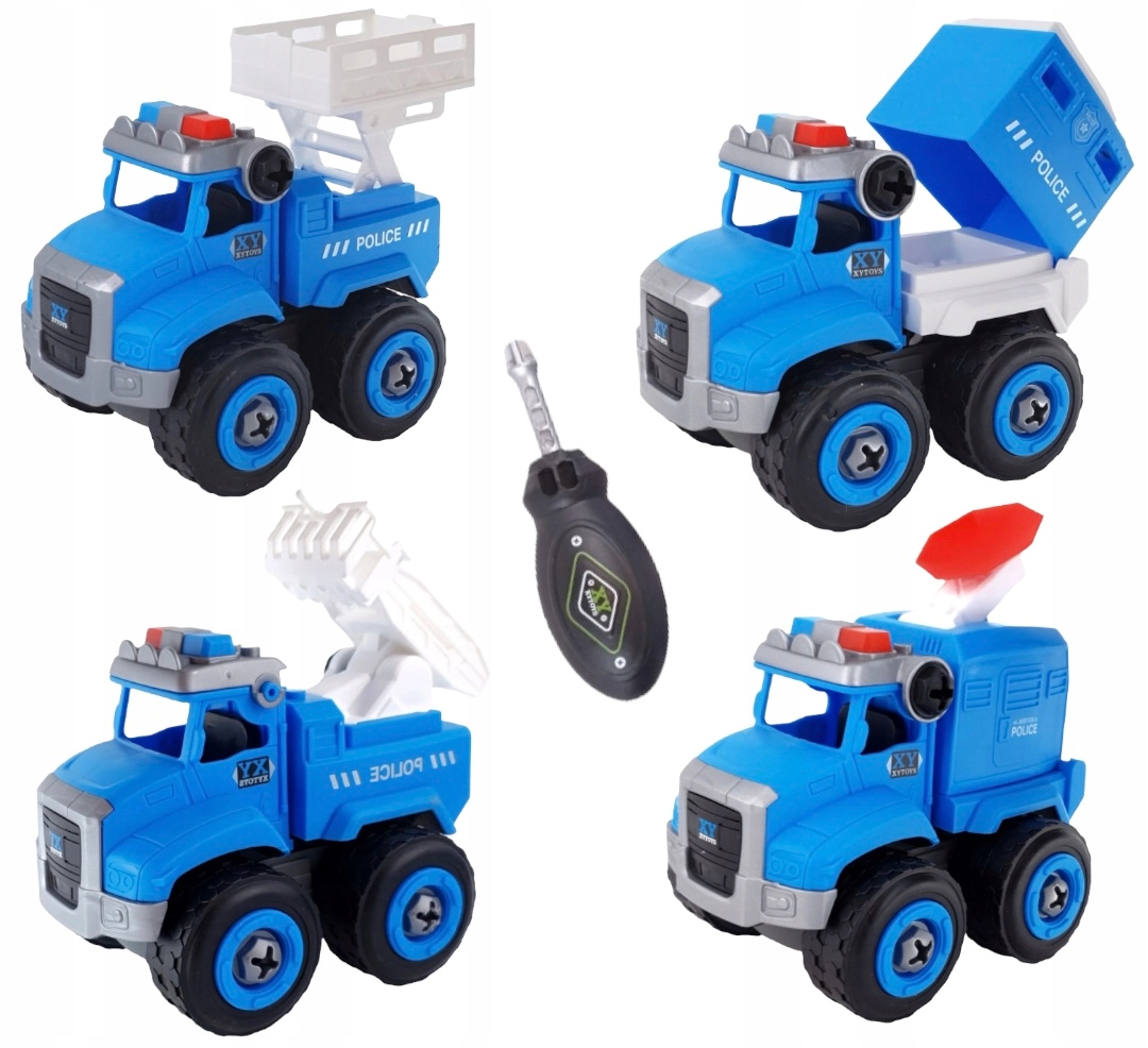 

Auta Pojazdy Do Skręcania Policja Radiowóz Zestaw