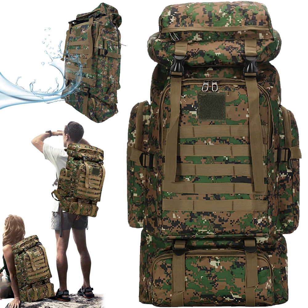 Batoh Vojenský Turistický Vojenský Survival Taktická Kamufláž 75L Velký