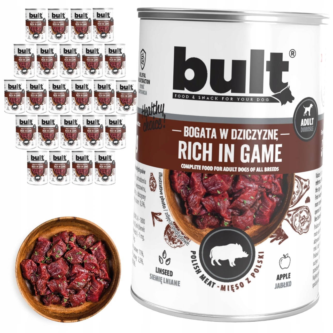 Bult vlhké krmivo pro psy Zvěřina konzerva 24x400g Kompletní krmivo