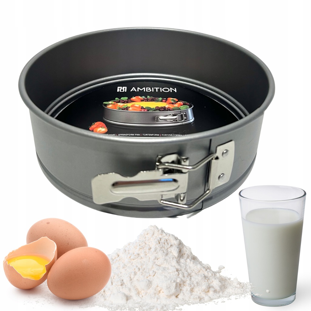 TORTOWNICA OKRĄGŁA WYSOKA 24 CM BLACHA DO CIASTA DO TORTU NIEPRZYWIERAJĄCA Długość (cm) 24 cm