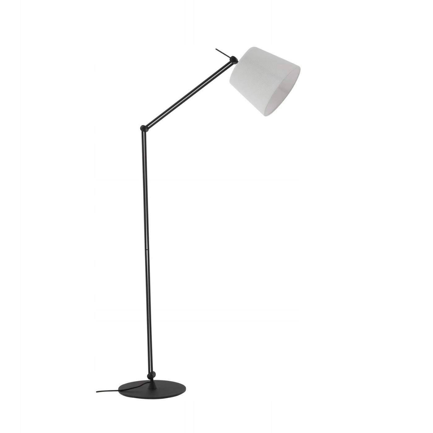 Lampa stojąca Lucande Caelia, czarna, tekstylna, regulowana
