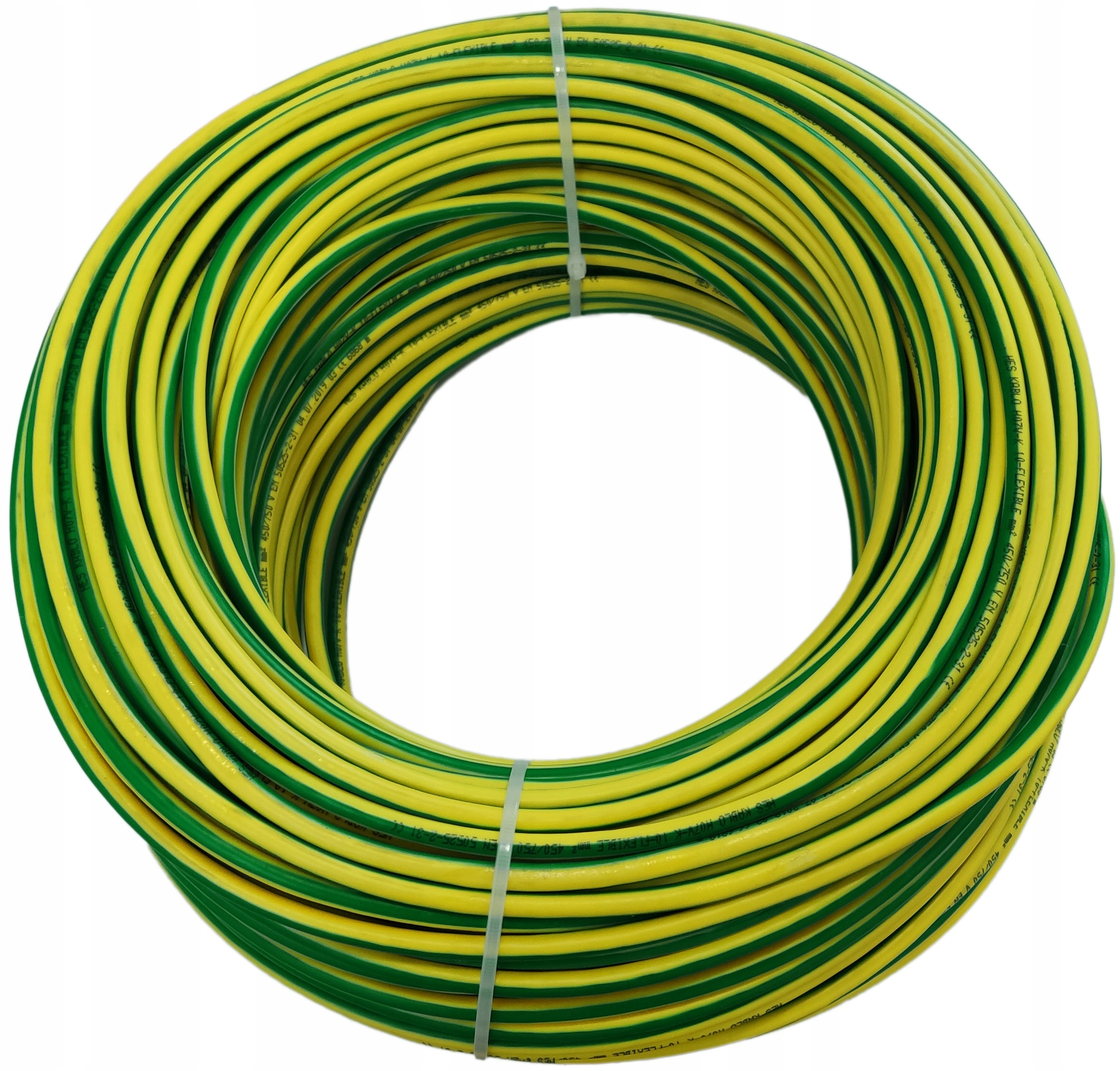 Przewód Kabel Żółto-zielony Linka Uziemienie Uziom Pe Lgy 10mm2 10m