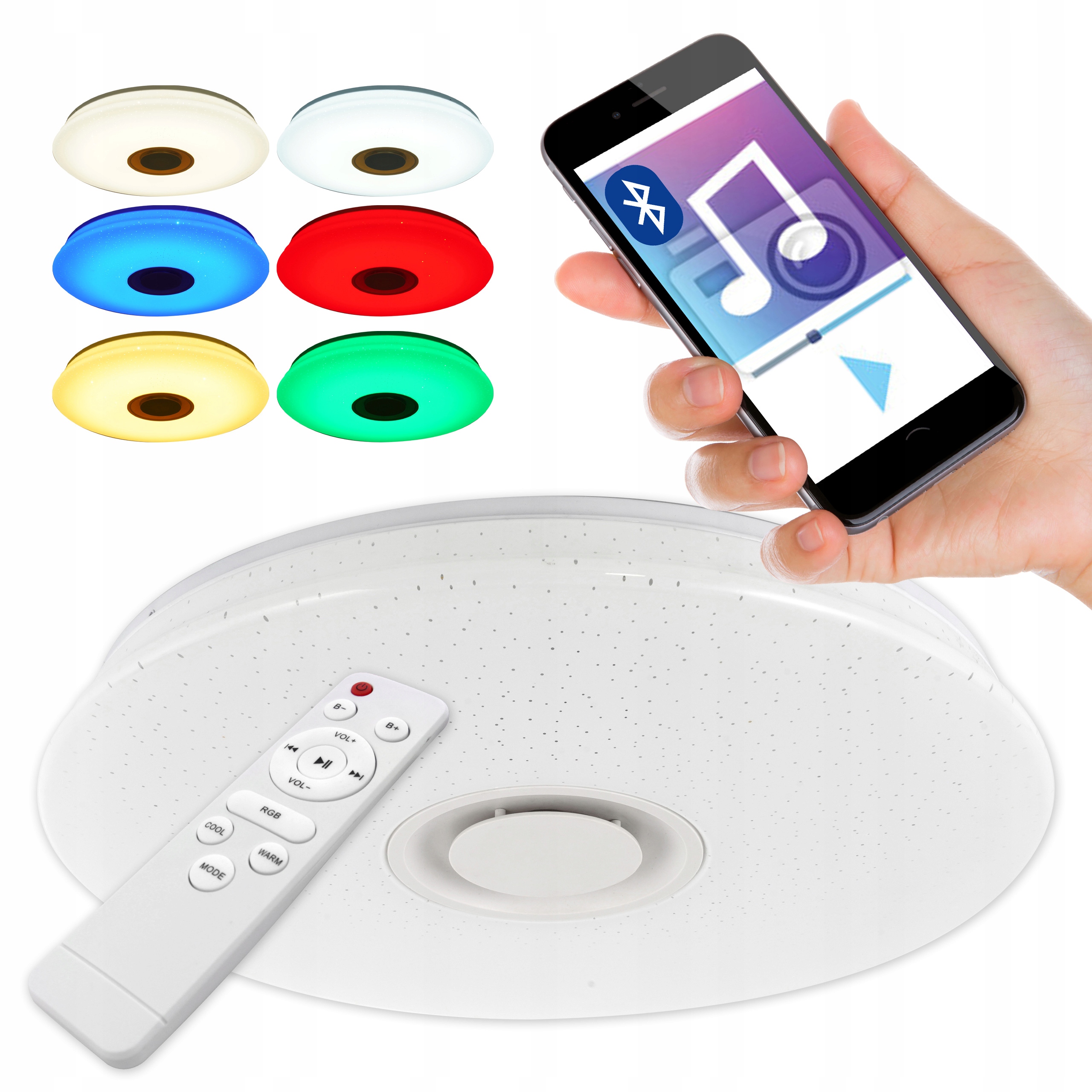 

Plafon Led lampa Głośnik Bluetooth Rgb 48W 40cm
