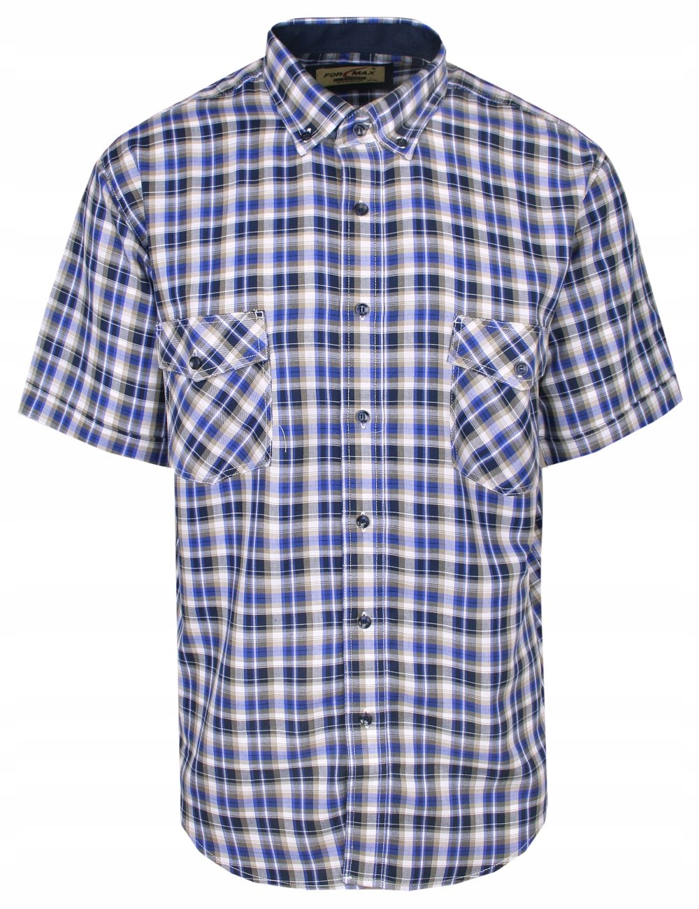 Bavlněná kostkovaná košile Kr. Rukáv Formax L